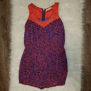 Burlapp Zebra Red/Blue 2XL Romper with Poc…